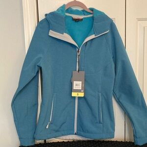 NWT Kirkland Signature Teal Women’s Coat with Hood size Small